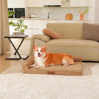 Orthopedic Dog Beds Large Sized Dog, Memory Foam Pet Bed for Medium and Large Dogs, Removable and Washable Microsuede Cover, TPU Waterproof Liner, Nonskid Bottom, 36x27x6 Inches, Khaki
