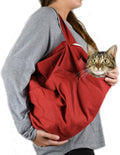 Cat-in-the-Bag Cozy Comfort Carrier - Extra Small Red Cat Carrier Soft and Pet Carrier for Nail Trimming, Vet Visits, Medication Administration, Dental Care, and Travel