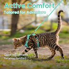 Dooradar Cat Harness and Leash Set, Escape Proof Safe Adjustable Kitten Vest Harnesses for Walking, Easy Control Soft Breathable Mesh Jacket with Reflective Strips for Cats, Green, XS