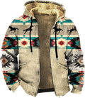 Men's Zip Up Jackets Western Style Ethnic Hoodie Hooded Vintage Long Sleeve Warm Coat Winter Outfits