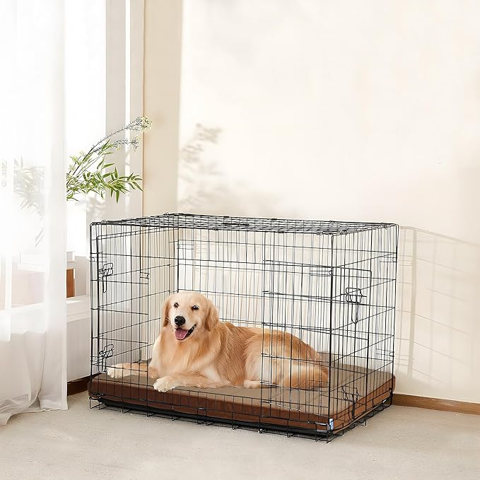 Dog Bed for X Large Dog - Orthopedic Pet Beds with Memory Foam, Waterproof Removable Washable Cover with Non-Slip Bottom, Khaki, 41" L x 27" W x 3" H