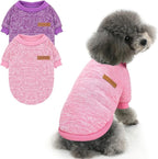 2 Pieces Pet Dog Classic Knitwear Sweater, Fleece Coat for Small,Medium Dogs,Warm Pet Dog Cat Clothes,Soft Puppy Customes for Chihuahua Yorkshire Tzu (Pink Purple,L)