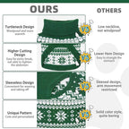 KOOLTAIL Cable Knit Dog Sweater Turtleneck, Cold Weather Pullover Classic Knitwear, Snowflake Pattern Thick Warm Winter Pet Clothes, Dog Christmas Sweater for Small Medium Large Dogs Cats,Green SM