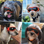 PETLESO Dog Goggles Medium Breed, Dog Sunglasses Small Breed Eye Sun Light Protection, UV Protection Goggles for Pet with Adjustable Straps, Medium Orange