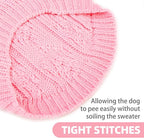 PUPTECK Dog Sweater, Turtleneck Warm Knitted Pullover Coat, Thick Cable Knitwear Clothes in Winter, Pet Apparel Outfits for Large Dogs, for Cold Weather Indoor & Outdoor, Pink ML