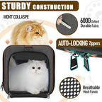 Small Dog Carrier Cage Soft Chihuahua/Softshell Big Cat Carrier Maine Coon/Pet Taxi Carrying Bag Over 25lbs / Top Loader Travel Kennel Brown