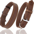 Riparo Dog Collar - Genuine Leather Dog Collars - Heavy Duty Dog Collar for Medium Large and Extra Large Dog Breeds (XL: 1.5” Wide for 22” - 26” Neck, Brown)