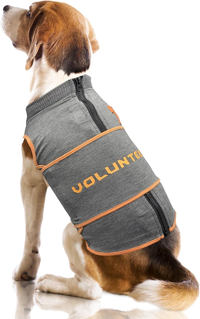 NCAA Tennessee Volunteers Dog Shirt Calming Soothing Vest for Dogs Cats with Fears, Fireworks, Loud Noises, Dark, Lonely Keeps Dogs Calm Feeling Safe, Relaxing Jacket Large