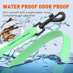 Dogline Biothane Waterproof Dog Leash Strong Coated Nylon Webbing with Black Hardware Odor-Proof Easy to Clean High Performance for Small or Large Dogs Made in USA 4 or 6 ft Lead, Sea Foam Green