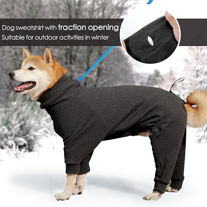 Dotoner Pullover Dog Sweater with Leash Hole - High Collar Cold Weather Vest for Large Dogs - Indoor & Outdoor Use