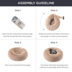 Bedsure Calming Dog Bed for Medium Dogs - Donut Washable Medium Pet Bed, 30 inches Anti-Slip Round Fluffy Plush Faux Fur Cat Bed, Fits up to 45 lbs Pets, Pale Grey