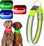 YFbrite Full Adjustbale LED Dog Collar, Full Illuminated Light up Dog Collars, Reflective Dog Collar Light Glowing in The Dark for All Dogs Safety (Large, Green-2)