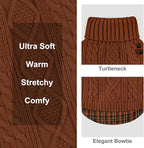 KYEESE Dog Sweater Soft Pullover Dog Sweaters for Large Dogs Comfy Pet Coat for Fall Winter Cold Weather Stretchy Knitwear Cat Clothes Warm Turtleneck Large Dogs Sweater with Gingham Patchwork