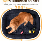 Orthopedic Waterproof Large Dog Bed: Memory Foam Washable Dog Bed with Bolsters - XL Removable Washable Cover for Medium Large Sized Pet - Non-Slip Bottom - Navy