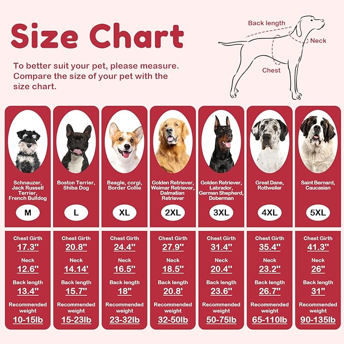 Dog Sweater for Medium Dogs, Warm Winter Fall Turtleneck Knitwear, Christmas Pet Sweatshirt Clothes for Girls Boys, French Bulldog, Beagle (Red M)