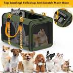 PAWZIDEA Large Pet Carrier Expandable, 24"×16"×16" Soft-Sided Cat Carrier for 2–4 Cats up 55lb, Portable & Collapsible Small Medium Dog Travel Crate for Car, XL Storage Pocket, ID Card, Shoulder Strap