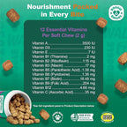 Doggie Dailies 5 in 1 Multivitamin for Dogs, Dog Multivitamin for Skin and Coat Health, Joint Health, Improved Digestion, Antioxidants, Support a Healthy Immune System (Peanut Butter) 225 Soft Chews