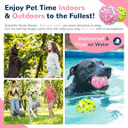 Petcare 2 Pack Dog Balls Toys for Aggressive Chewers Indestructible Tennis Balls for Medium Large Dogs Water Toy Chew Ball Tough Durable Big Dog Toys Bouncing Ball for Dogs to Fetch, Pink+Green