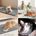 EHEYCIGA Super Absorbent Dog Door Mat for Muddy Paws 48x30 Inch Indoor, Front Doormat Outside Entrance, Quick Dry Chenille Washable Dog Crate Bed, Non-Slip Pet Rug Mud Mat Outdoor Entryway, Grey