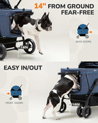 Dog Stroller for Large & Medium Dogs (20–132 lbs), Pet Stroller for 2 Small Dogs, Extra Large Heavy Duty, Foldable & Ventilated, Pink or Navy