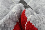 Grey Argyle Knit Pet Sweaters Clothes for Small Dogs, Classic Gray Medium M Size