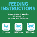 Just Try 16 OZ Kale & Spinach Cat Treats for Indoor Cats, Gluten Free, Low-Calorie Healthy Cat Snacks, Plant-Based Fiber-Rich Natural Chicken Flavor Training Treats