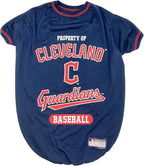 MLB Tee Shirt for Dogs & Cats - Cleveland Guardians Dog T-Shirt, X-Large.