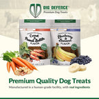 Dig Defence Premium Dog Treats - Carrot/Peanut Butter and Blueberry/Banana, Natural Ingredients, Baked Gourmet Snacks for Small & Big Dogs, Healthy Training Treat, 2 Pack