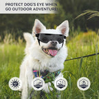 Dog Goggles Sunglasses Small to Medium Breed, Anti-Fog UV400 Lens Puppy Sunglasses, Adjustable Lightweight Doggie Goggles for UV, Wind, Snow, Dust Protection, Black
