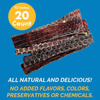 123 Treats Esophagus Dog Treats - (12 Inches - 20 Count) 100% Natural, Flat Gullet Sticks for Dogs, Beef Jerky Dog Treats Strips, NO Preservatives, Hormones, or Antibiotics