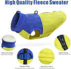 Idepet Dog Fleece Vest Sweater Zip Up Warm Pullover Dogs Jacket with D-Ring Leash Winter Cold Weater Coat Pet Sweatershirt Clothes Hoodie for Small Medium Dogs Boy Girl (Blue/Green, L)
