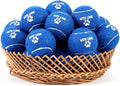 Soulchen 25 Pcs Wedding Favor Tennis Balls for Dogs 2.5 Inch with Love Paw Print Design Navy Blue Dog Toys Balls with Black Mesh Bag for Pet Training Exercise Fetch