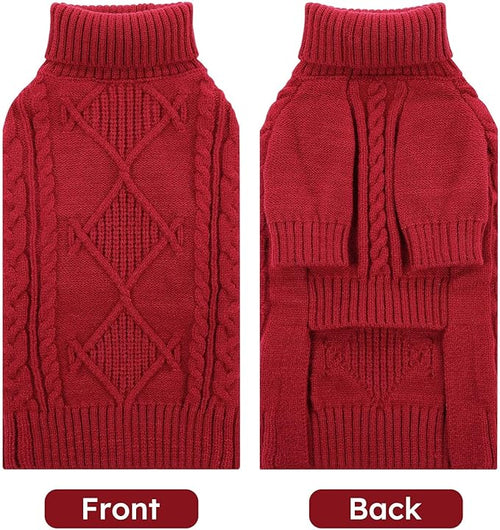 ASENKU Knitted Dog Sweater, Pullover Big Thermal Dog Winter Sweater, Turtleneck Doggy Sweaters for Large Medium Dogs Boy Girl,Warm Pet Sweatshirt for Labrador,Golden Retriever,3XL