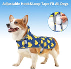 Dog Raincoat for Medium Dogs Waterproof Hooded Rain Jacket with Reflective Strips Leash Hole & Poncho Adjustable Fit (Duck,L)