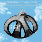 AIITLE Step in Dog Harness and Leash Set - Summer No Pull Escape Proof Vest Harnesses with Soft Mesh and Reflective Bands, Adjustable Pet Outdoor Harnesses for Small and Medium Dogs Black M