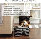 Bone Dry Pet Storage Collection Paw and Bone Print, Small Rectangle, 14x8x9, Black
