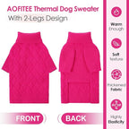 AOFITEE Dog Sweater, Dog Sweaters for Medium Dogs Girl, Warm Dogs Christmas Sweater, Winter Medium Pet Sweaters Female Male, Turtleneck Knitwear for French Bulldog, Boston Terrier (Rose Red, M)