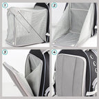 Lollimeow Cat Carrier Backpack, Bubble Dual Expandable Backpack Carrier, Pets and Small Dogs,Airline-Approved, Designed for Travel, Hiking, Walking & Outdoor Use (Dual Expandable-Black)