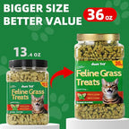 Just Try 36 OZ Cat Treats for Indoor Cats Hairball Control Natural Salmon Healthy Cat Grass Treats Kitten Snacks Training Biscuits Catnip for Cats Dental Care