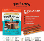 TRURANCH Collagen Sticks - 5" Collagen Sticks for Dogs - Long Lasting Healthy Joint Support Dog Treat - Rawhide Alternative - Skin & Coat Health - Made with Real Beef, 1 Bag, 15 Count