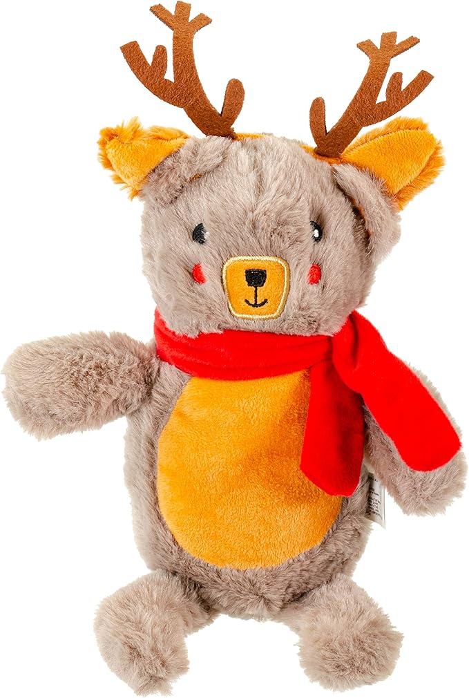 Giftable World Holiday Plush Pet Toy Fun for Christmas Designs with Squeaker Dog Chew Toy (9" Holiday Bear)