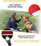 ADITYNA Heavy Duty Red Dog Collar for Large Dogs - Reflective Collar with Handle for Training, and Walking - Wide, Thick, Tactical, Soft Neoprene Padded