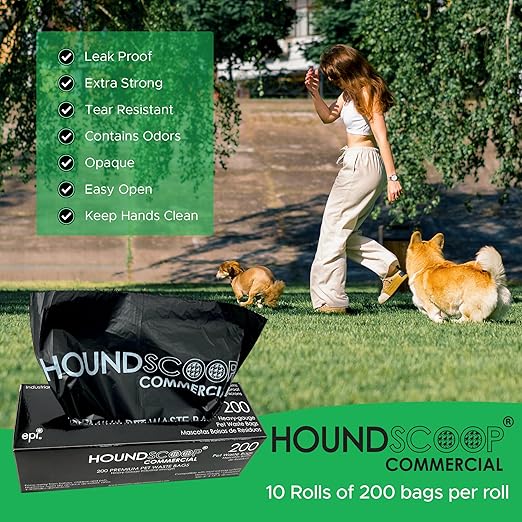 Case of 2000 Pet Waste Bags on Roll (10 Rolls of 200 bags per roll) Dog Waste Station Bags for HOA, Residential, commercial roll bag for Poop Station Dispensers