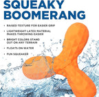 Playology Hound2O Dog Toys | Squeaky Boomerang Floating Toy for Dogs | Orange Outdoor Toy - Easy to Clean and Made from Non Toxic Materials