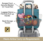 Dog Travel Bag for Traveling| Week Away/Overnight Dog Travel Accessories with Multi-Function Pockets|Pet Travel Set for Dog and Cat|Ideal Dog Diaper Bag and Dog Travel Kit(Sea Blue)