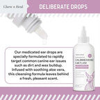 Chew + Heal Labs Dog Ear Cleaner - OTIC Medicated Dog Ear Buildup Drops for Dirt and Wax - 4 oz Advanced Flush with Chlorohexidine and Ketoconazole - Made in The USA