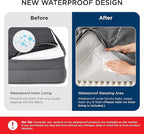 Bedsure Orthopedic Dog Beds for Small Dogs - Washable Small Dog Cat Bed Waterproof, Comfort Pet Couch Sofa with Washable Removable Cover, Pets Bed with Nonskid Bottom, Ivory, 24"