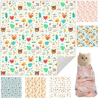 33.5" Cat Wrap for Grooming, Maximum, Self-Adherent Soft Cat Blanket for Nail Clipping, Anti-Scratch-Escape Calming Wrap, Cats Burrito Swaddle for 6-18 lbs (Funny Bear, XX Large)