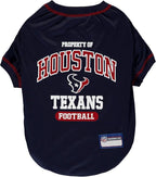 NFL Houston Texans Dog T-shirt Small. - Licensed Shirt for Pets Team Colored with Team Logos- Premium Stretchable Materials for the comfort of your Dog & Cat
