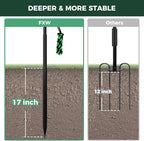 FXW TugPal Flex Outdoor Tug of War Toy for Dog,Interactive Exercise Game with Spring-Top Rod for Yard,47 inch for Medium Dogs up to 60 lbs| Safe Design & Rustproof Base,│Patent Pending
